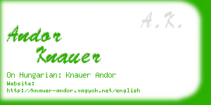 andor knauer business card